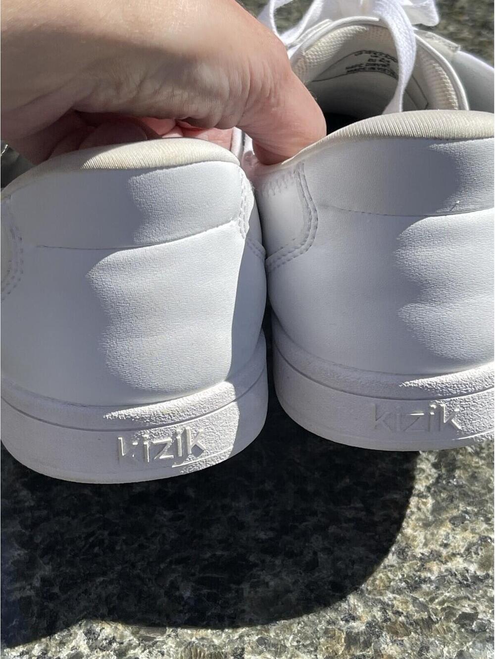 Kizik Vegas Sneakers Unisex Mens 7.5 Womens 9 White Leather Lace Up - Picture 8 of 9